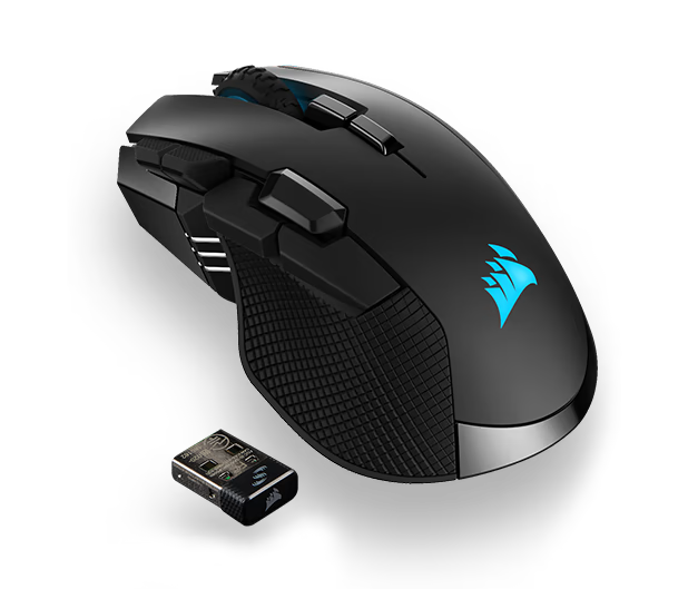 La souris sans fil Corsair Ironclaw RGB offre une connectivité rapide, de nombreux boutons programmables et une excellente précision.