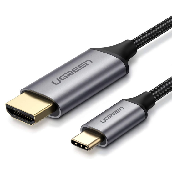 Le câble HDMI USB C UGREEN permet à l'ordinateur portable ou au téléphone portable d'être connecté directement à un moniteur, un téléviseur ou un projecteur pour diffuser l'image.