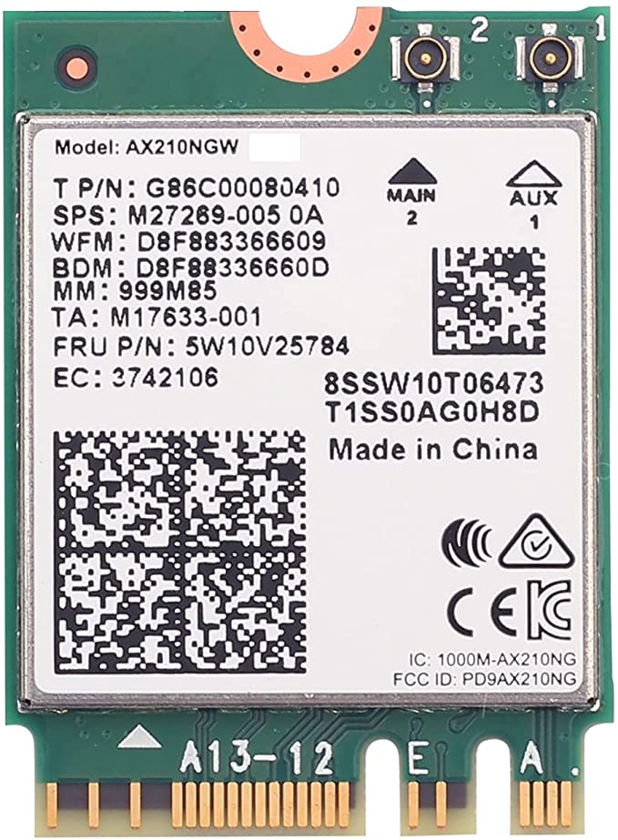 Carte WiFi OIU WiFi 6 Intel AX200 jusqu'à 2974 Mbps Bluetooth 5.0 M.2 pour ordinateur portable Ngff (Giga+) - Applicabilité : l'adaptateur WiFi 6 peut être utilisé dans les ordinateurs portables avec.
