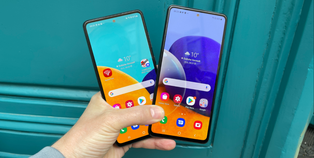 Les smartphones Galaxy A52 et A72 disposent chacun de fonctionnalités sophistiquées, notamment des écrans AMOLED, des taux de rafraîchissement rapides, de grosses batteries et une charge rapide.